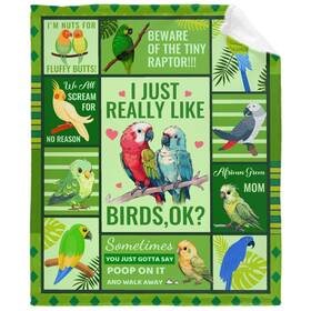 Lalabomb 737128031375 Parrot Cockatiel Collage Blanket Gifts For Teen Men Women Lover I Ju