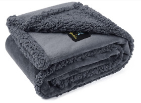 1kpbw231dgdg-ln Large Sherpa Fleece Throw Puppy Blanket Extra Soft Reversible Bed Warm