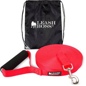 B00w8r5v34 Leash Boss Free Range 30ft Long Dog Large Heavy Duty Nylon Training Lead