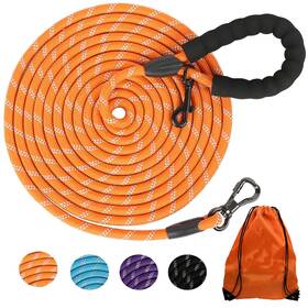B0fn83m35z Leterno Long Dog Leash 16-100ft Training Lead Reflective Lockable Hook Heavy Duty