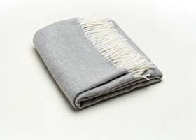 Light Gray Soft Acrylic Herringbone Throw Blanket 606114636328