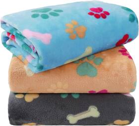 Linenlux 313035039014 1 Pack 3 Blankets Super Soft Fluffy Premium Fleece Dog For Pup