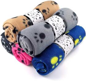 Livhil 744759700827 5 Pack Large Fleece Dog Blanket 38x 27 Inch Fluffy Cat Puppy So