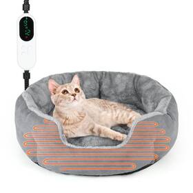 Ck0023-cat Lonepetu Heated Cat Bed Indoor 18.5 Inch Soft Pet For Cats With Timer A
