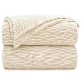 Longhui Bedding 754407515826 Cream Cotton Cable Knit Throw Blanket For Couch Sofa Bed Home Decorative Lig
