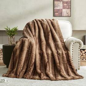 Br6080 Loomora Luxury Faux Fur Blanket - Soft Warm Plush Blankets For Couch Sofa Bed Fluffy