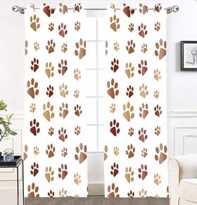 Lshymn 826307679530 Dog Paw Print Pattern Window Curtains Blackout For Living Room Bedro