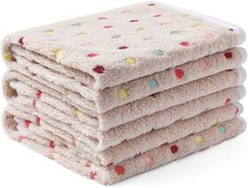 Luciphia 313086422483 1 Pack 3 Blankets Super Soft Cute Dot Pattern Pet Blanket Flannel Throw