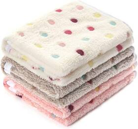 Luciphia 744110950274 1 Pack 3 Blankets Super Soft Cute Dot Pattern Pet Blanket Flannel Throw For Dog