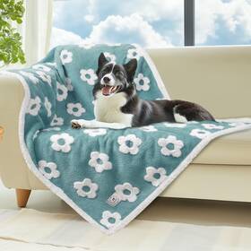 Tz-24005-bl-m Luciphia Waterproof Pet Blanket For Medium Large Dogs Washable Fluffy Thick Jacquard S