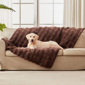 Tz-991-br-m Luciphia Waterproof Pet Blanket Faux Fur Throw Blankets For Large Dogs Bed Cover Thick