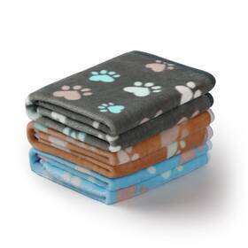 Tz-lu740-axpaw-l Luciphia 1 Pack 3 Blankets Fluffy Premium Fleece Pet Blanket Flannel Paw Pr Inch