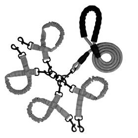 B0db5s1y4m Luck Dawn 4-way No Tangle Dog Leash For Four Dogs 360 Swivel Shock Absorbing Reflectiv