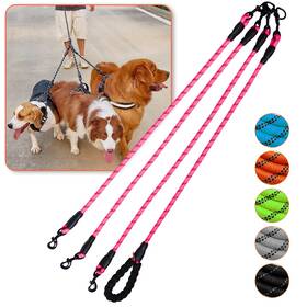 B0f8hp1xzj Luck Dawn 3 Dog Leash - Way No Tangle Triple 360 Swivel Walking For Small-large Do