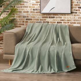 Lucky Brand Lbw033364 Solid Plush 50 Inch X70 Throw Blanket Desert Sage Green - Soft Cozy