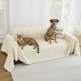 Lunetio 717308960638 Couch Cover Blanket - Thick Chenille Sofa Protector For Large Wa