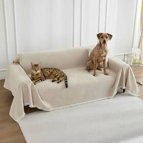 Lunetio 717308960775 Couch Cover Blanket - Thick Chenille Sofa Protector For Large Wa
