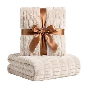 Lcfrftb-bge-001 Luxury Concepts Soft Faux Rabbit Fur Throw Blanket - 50 Inch X 60 Elegant Ruche