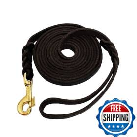 B0dyspwz8y Lwbmg 20ft Long Leather Dog Leash Strong Genuine Training Line
