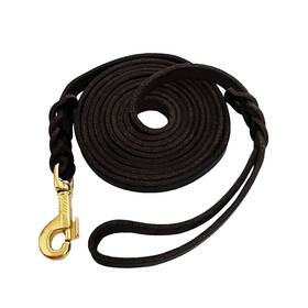 B0dyswsg36 Lwbmg Long Leather Dog Leash 15ft Line Pet Leashes Strong Sturdy Genuine Le