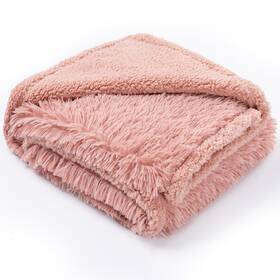 Maidewow M1-cmkfen-m Calming Dog Blanket For Couch Waterproof Fluffy Faux Fur Pink Pet Blankets Fo