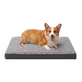 Md-us-b2-grey-l Maihandasi Waterproof Dog Crate Bed - Soft Fluffy Memory Foam With Anti-slip Bot
