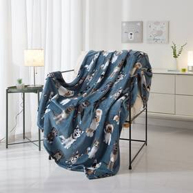 Msf428029327399 Mainstays Cozy Blue Dogs Plush Throw Blanket 50 X 60 Inch All Ages Free And Fast Shipp