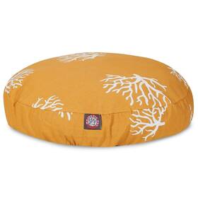 78899551005 Majestic Pet Yellow Coral Large Round Indoor Outdoor Dog Bed With Removable Washable C