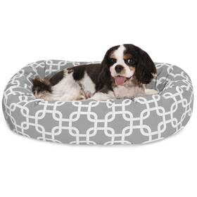 78899554033 Majestic Pet Links Sherpa Bagel Bed For Dogs Grey Small