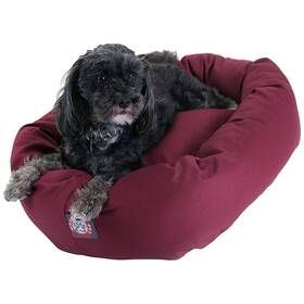 Majestic Pet 847933735490 Poly/cotton Bagel Bed For Dogs Calming Dog Washable Small Burgundy
