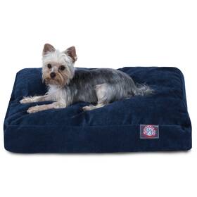 78899560536 Majestic Pet Products Velvet Rectangle Bed For Dogs Removable Cover Navy Small