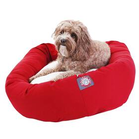 78899561231 Majestic Pet Products Bagel Bed For Dogs Calming Dog Washable Medium Red