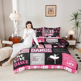 Tyts3446zc-bz Manfei Usq Dance Comforter Set Queen Size Ballet Theme Quilt With 2 Pi