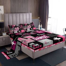 Manfei Tyts3446zc-clb Usf Dance Sheet Set Full Size Ballet Theme Bed 4pcs With