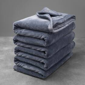 Mellowdy 850036209737 Extra Thick Hearty Plush Flannel Blanket Dark Grey 60x80 - 500gsm