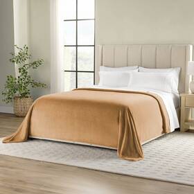 990420072 Members Mark Oversized Cloud Touch Blanket Carmel Corn