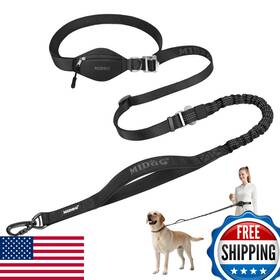 B0dfpyd1kc Midog Hands-free Dog Leash For Large Dogs - Adjustable Waist Bungee Pouch