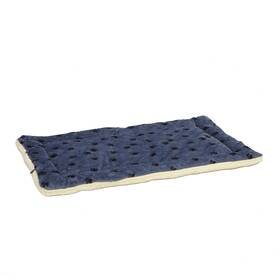 40254-fvbls-1p Midwest Homes For Pets Fleece / Blue Paw Print Reversible Dog Bed/crate Mat