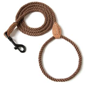 B0f1ryb6pq Mile High Life Dog Leash Braided Cotton Rope Leather Tip Heavy Duty Metal 4ft