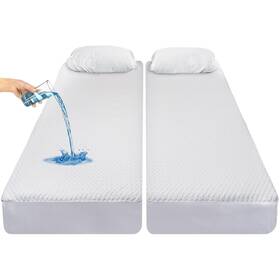 Lcz3980wt2us Mindeka Split King Mattress Protector For Adjustable Bed Waterproof Cooling