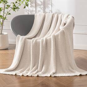 Miulee B0d8fwqwcr Cream Super Soft Throw Blanket For Couch Cozy Fluffy Warm Throws Knit