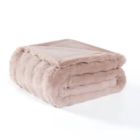 7ptthro1-khk-mt Modern Threads Water-resistant Faux Rabbit Fur Pet Blanket For Dogs And Cats