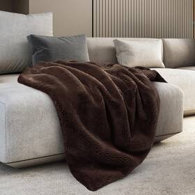 Mon Chateau 810115942771 Luxury Ultimate Plush Faux Fur Throw With 6cm Foldover For Couch