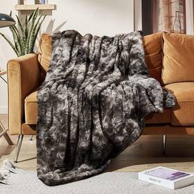Mf-ff-br5060 Moofun Faux Rabbit Fur Throw Blanket- 50 Inch X 60 Inches Soft Fluffy Cozy Warm Fuzzy