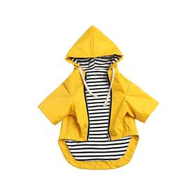 191022-mz-0609-yellow2-s Morezi Dog Raincoat Rain Jacket Dogs Waterproof Small Medium Breeds Zip Clo