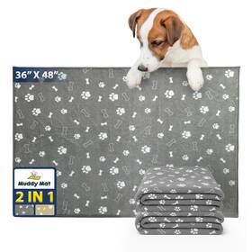 Mm-pp-grey-36x48-2s Muddy Mat Washable Pee Pads For Dogs Super Absorbent Reusable Puppy Pads&