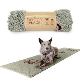 My Doggy Place 840042303819 Microfiber Dog Mat For Muddy Paws 8ft X 2ft Light Gray With Paw