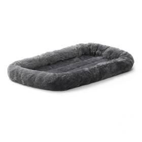 B40222-gy New World Xs Dog Bed Gray Faux Fur Bolster Ultra-soft And Machine Washa