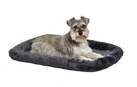 B40230-gy New World Dog Bed Gray Faux Fur Bolster Ultra-soft And Machine Washable