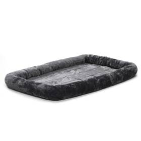 B40242-gy New World Dog Bed Gray Faux Fur Bolster Ultra-soft And Machine Washable
